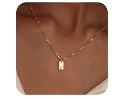 Ketting met initiaal - Stainless Steel - Letter F - Minimalistisch sieraad - Waterproof - Fijne damesketting -
