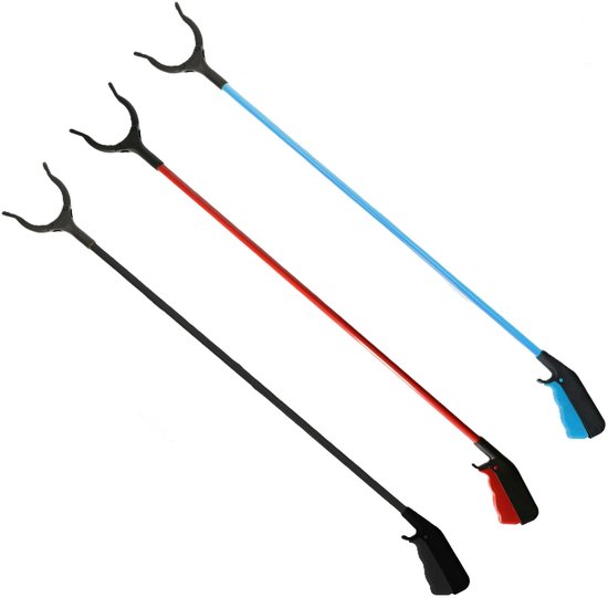 Afvalgrijper/vuilnisgrijper - rood - lange steel - 83 cm - zonder te bukken - oppaktang van VONROC — afbeelding 4