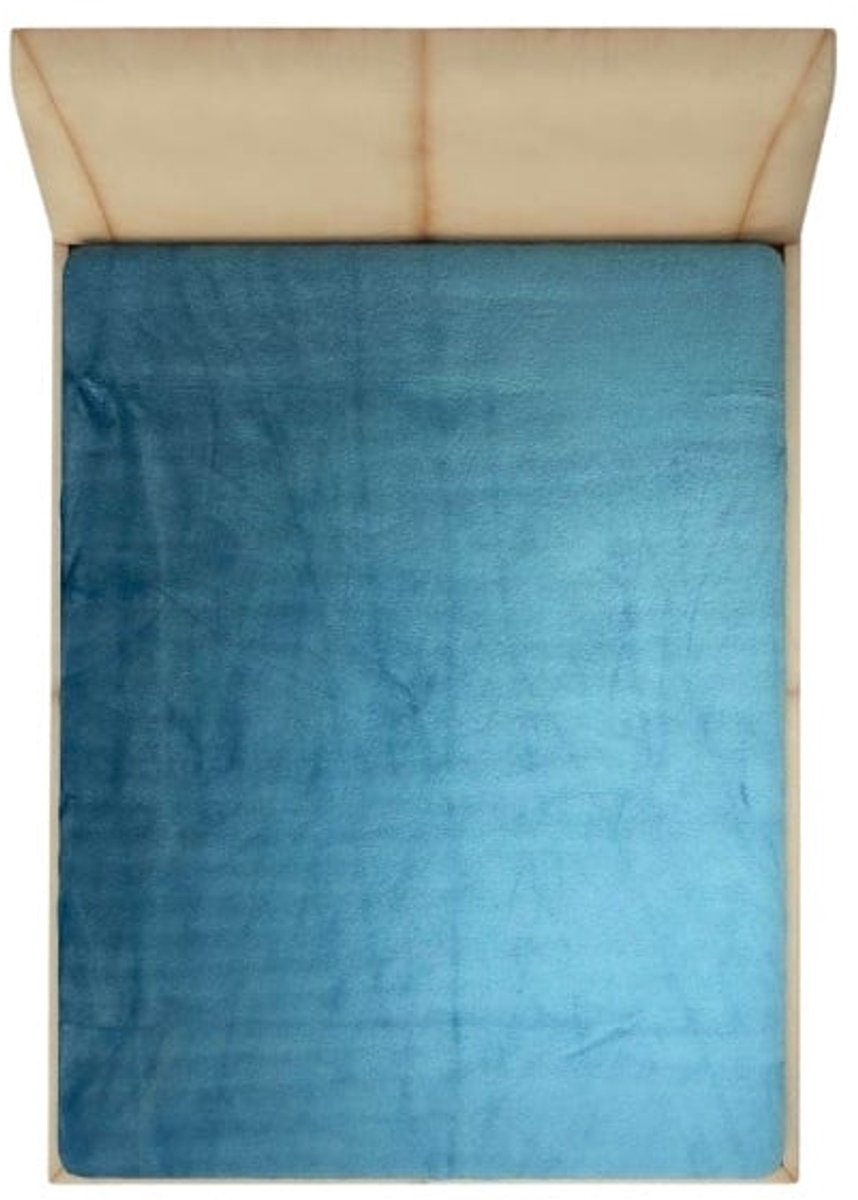 Velvet Velours Hoeslaken Petrol Blauw 180 x 200 cm + 40 cm hoekhoogte (Extra Hoog!)