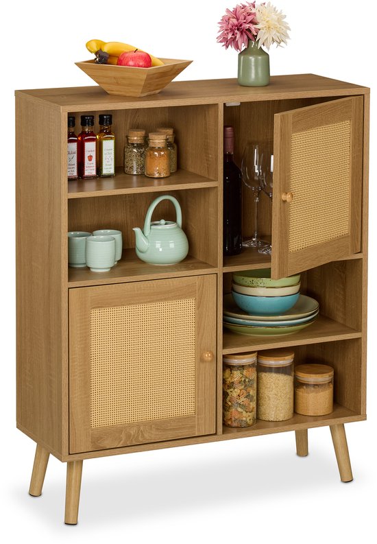 Dressoir met rotan look 80 cm kopen
