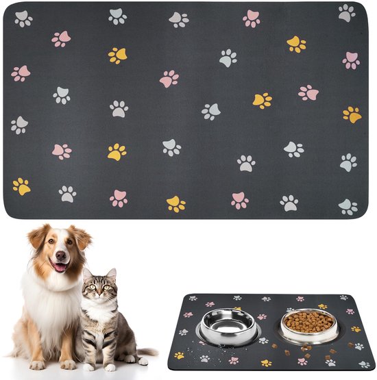 Hondenvoerbak Mat, BPA-vrije Silicag Mat met Rand, Anti-slip Voer- en