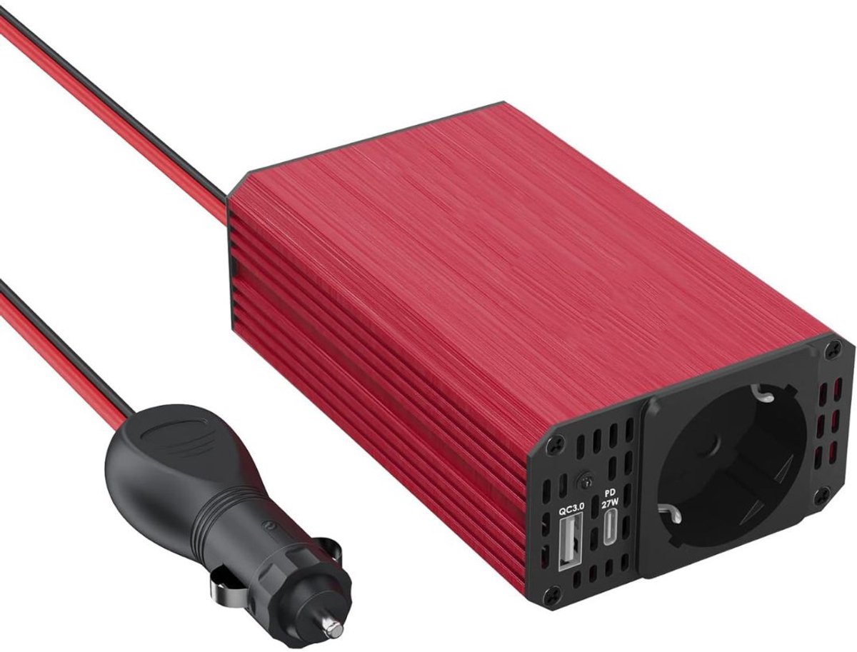 Omvormer 12v 230v Zuivere Sinus - Spanningsomvormer - Rood