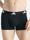Zwarte boxer met zwarte band en Adidas logo.