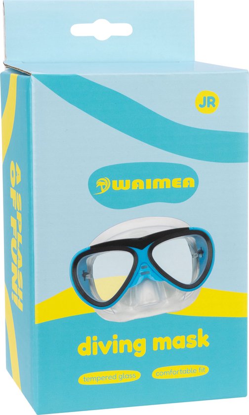 Waimea Duikbril - Kinderen - Blauw/Zwart - Lens Gehard Glas