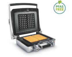 FRITEL WaffleTastic® CW 3637 - Gaufrier - Gaufres belges traditionnelles 4x7 - 1600 W - Plaques de cuisson interchangeables - Sans PFAS + Minuterie 60 min - Grijs clair