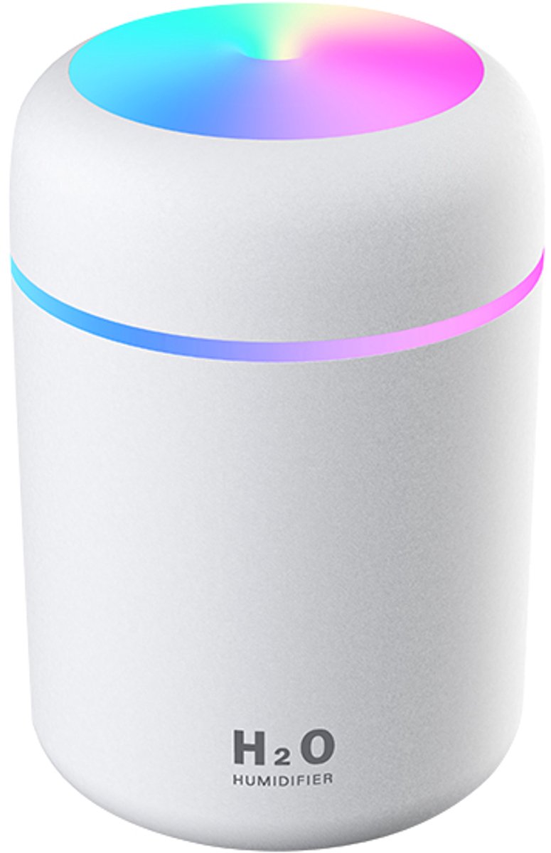 Home of Amsterdam Aroma Diffuser 300ml – Luchtbevochtiger & Geurverdamper – LED Sfeerverlichting – Wit