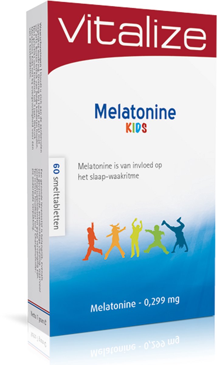 Goedkoopste Vitalize Melatonine Kids 0,299 mg 60 smelttabletten | Speelt een rol bij een goede nachtrust - Melatonine kan een bijdrage leveren aan het opwekken van slaap