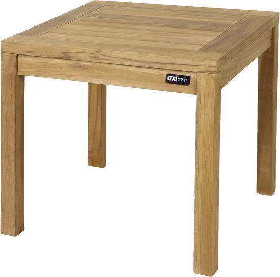 AXI August Table d'appoint extérieur marron en teck - Table de jardin en bois - Carrée - 50 x 50 x 45 cm - 100 % teck - Pour jardin, terrasse et balcon