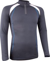 Avento Sportshirt Lange Mouw - Dik Materiaal - Antraciet/Wit/Kobalt - L