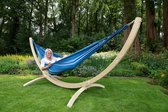 Hangmat met Standaard Tweepersoons 'Wood & Chill' Calm | Complete hangmatset | Bevestiging inclusief | 180 KG | 350 CM | Polycotton + Vurenhout (FSC® Mix) | 1% For The Planet | Tropilex