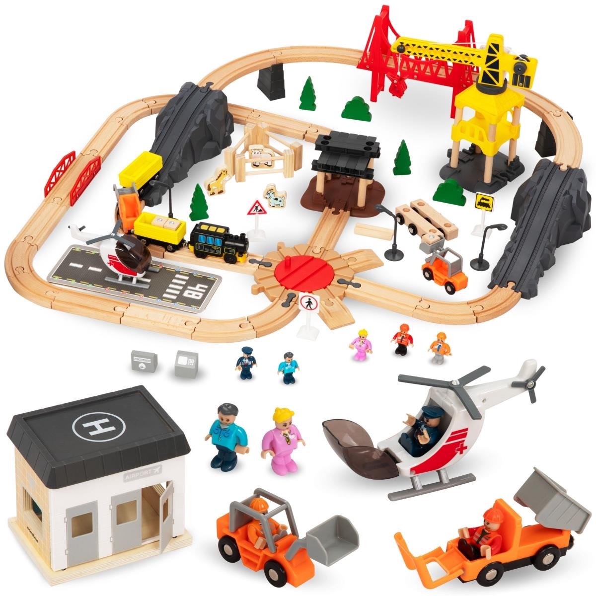 Draadloze Houten Treinset - Stad en Speelplezier