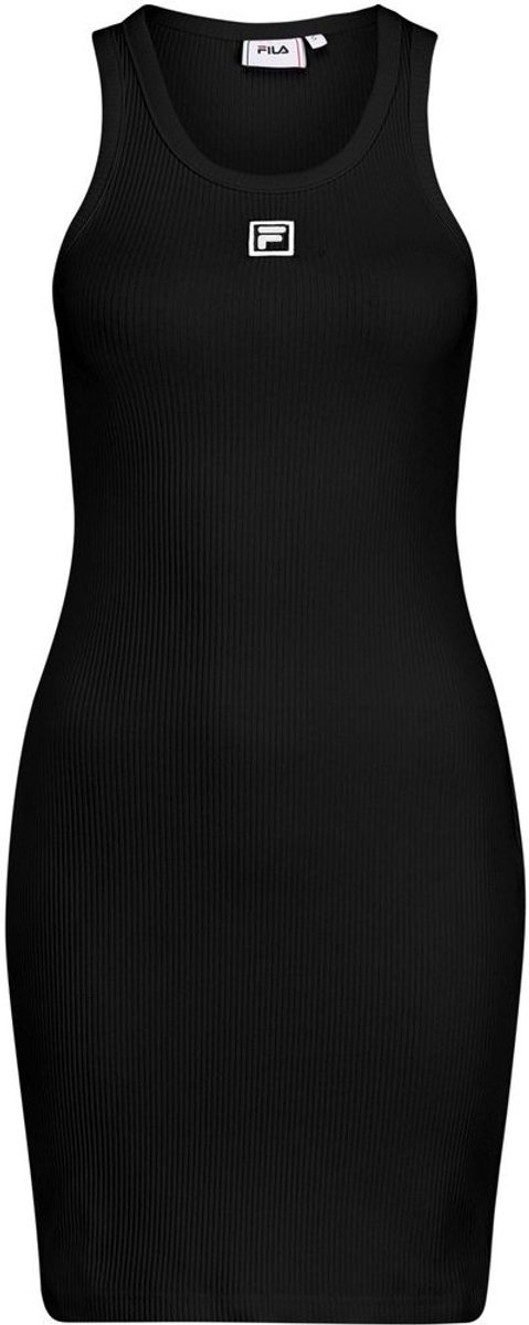 Fila damesjurk Linkebeek mouwloze geribbelde jurk FAW1004 -M Zwart