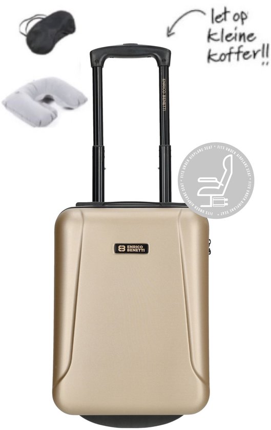 KLM & Transavia Handbagage Koffer 40x30x20 cm - Underseater Koffer - Air France / Turkish Airlines / British Airways / Finnair / SAS / TAP - Champagne - Let op extra klein !!!