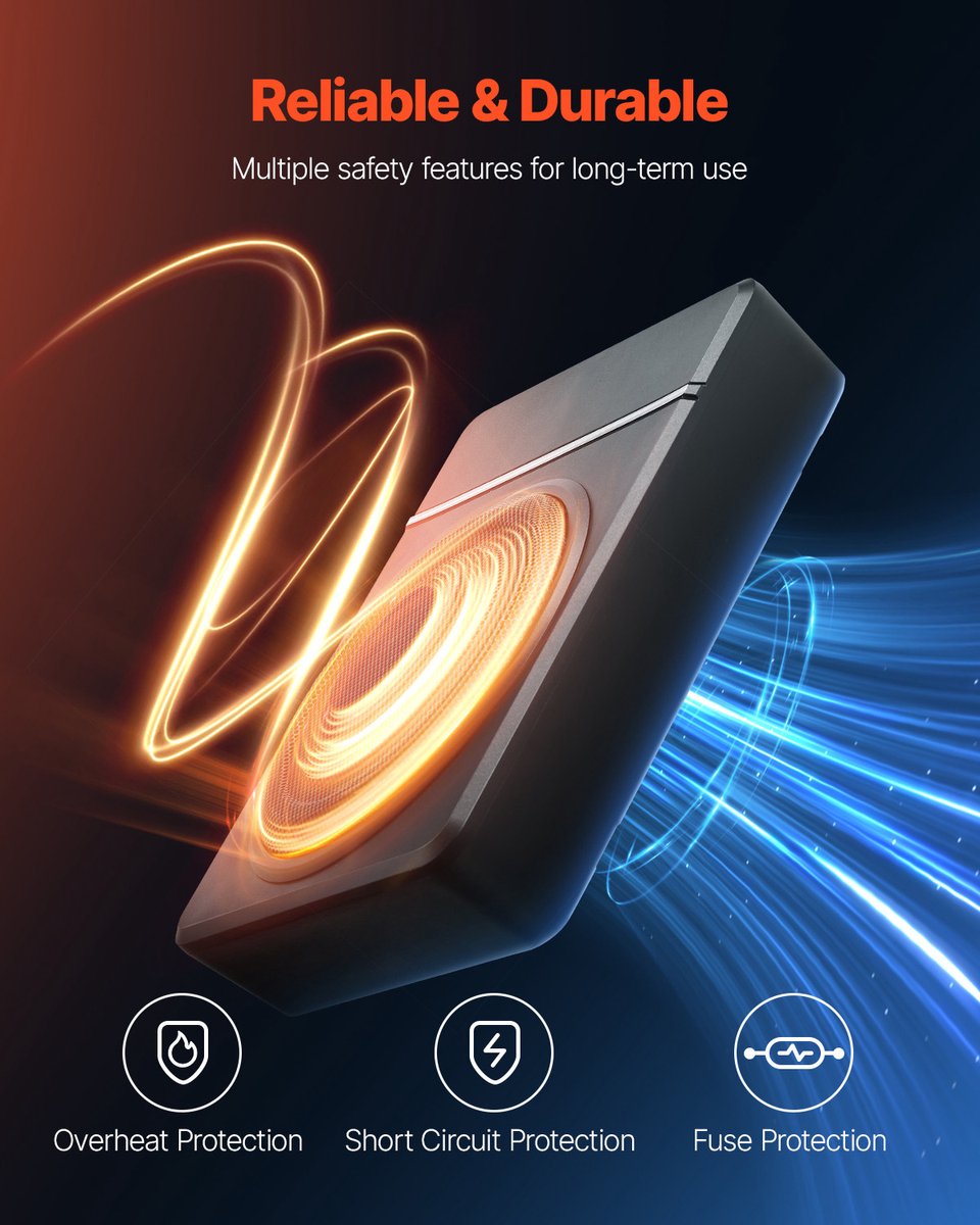 8" 240W Subwoofer voor Onder de Stoel In de Auto, Slanke Actieve Subwoofer voor Onder de Stoel, Low-Profile Audio met Ingebouwde Versterker, Hoge/Lage Ingang en Volumeregeling, voor SUV's – foto 5