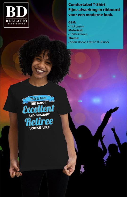 Bellatio Decorations Cadeau/Verkleed T-shirt dames - zwart/blauw - Pensioen - leukste collega - afscheid XS