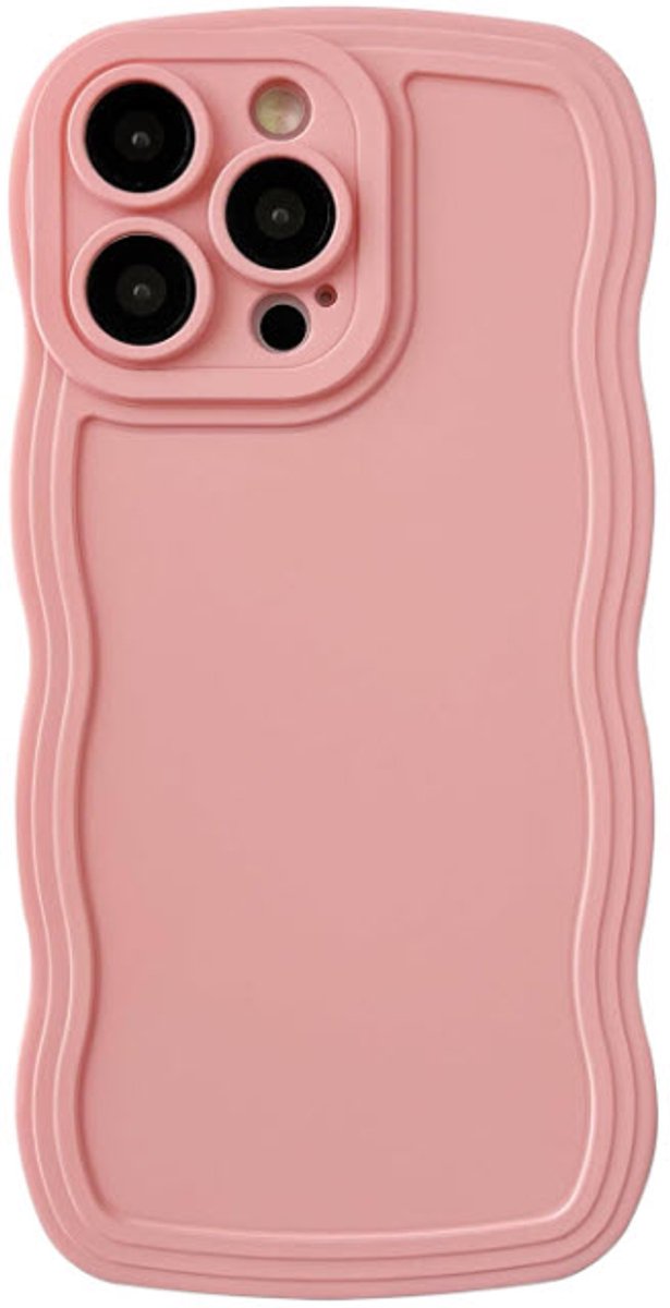 Trim Wavy Telefoonhoesje geschikt voor iphone iphone 14 Pro - Trim Wavy case - Getrimd Golvend Telefoonhoesje - roze
