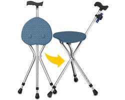 Age Well - Wandelstok met Zitje - Verstelbare Wandelstok met Zitje - Wandel Zitstok - Anti-Slip - Lichtgewicht Wandelstok Zitje