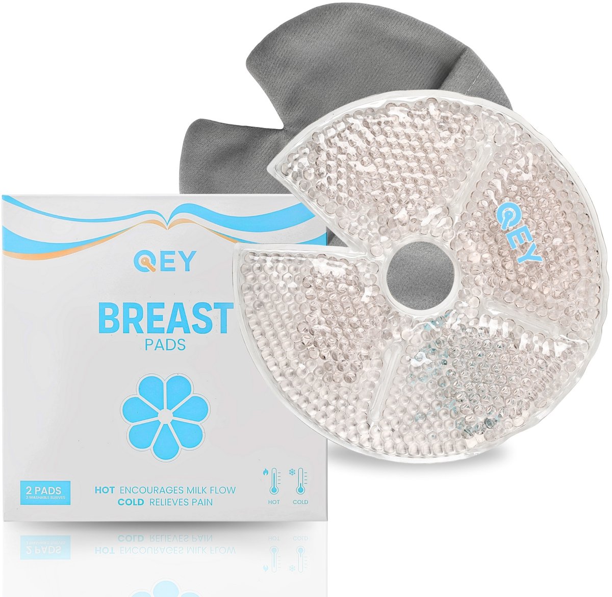 Goedkoopste QEY Borst kompres - Warm/Koud - Stimuleert Stuwing & Melktoevoer