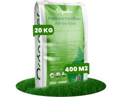 Weidemeststof All-In-One (20Kg – Voor 400m2) Paardenweide en Hobbyvee - Geeft hoogwaardig en smakelijk gras en ruwvoer - Verrijkt met Mineralen en Spoorelementen - Organifer