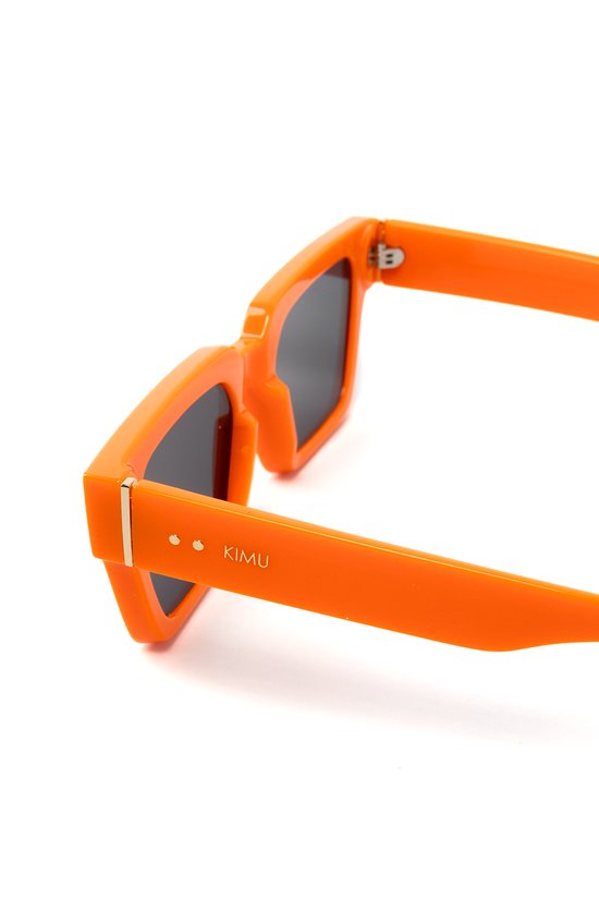 KIMU Zonnebril Oranje Koningsdag Vierkant Dik Montuur - Montuur met Goud Detail - Zwarte Glazen - Rechthoekige Bril EK WK Holland Nederland Koningsdag Koningsdag van Merkloos — afbeelding 4