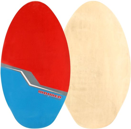 Waimea Skimboard Flatland Hout - 89 cm - Rood/Lichtblauw/Antraciet/Wit