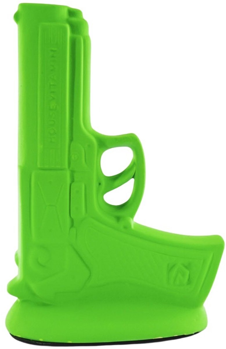Housevitamin Vaas - Pistool - Keramiek - Fluor Groen - 15x9x23cm - Uniek design voor in huis
