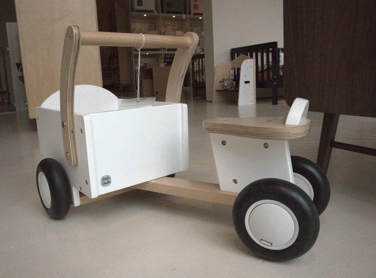 Petite Amélie ® Loopfiets - Loopbakfiets - Kinderfiets - Houten - Vanaf 1 jaar - Stimuleert motoriek & balans - Wit thumbnail 4