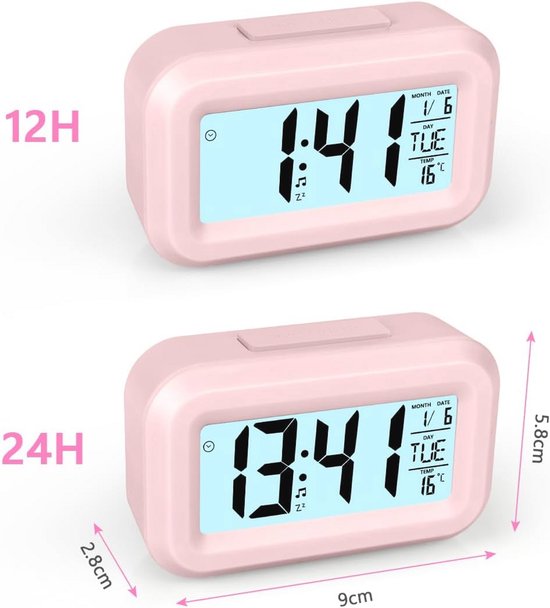 Digitale wekker met LED-display en sluimerfunctie voor slaapkamer en kantoor — afbeelding 2