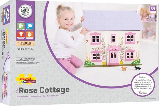 Bigjigs Toys Heritage Playset Rose Cottage maison de poupée