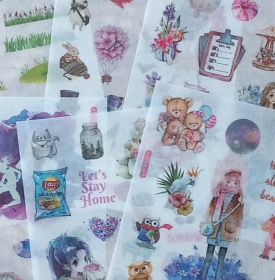 Washistickers Vrije Tijd – 6 Stickervellen- Gezellige Stickers rond Thema Vrije tijd en Vakantie – Bullet Journal Accesoires- Stickers voor Volwassenen – Scrapbooking – Agenda Stickers – Decoratie Sticker Washi- Vellum Stickers