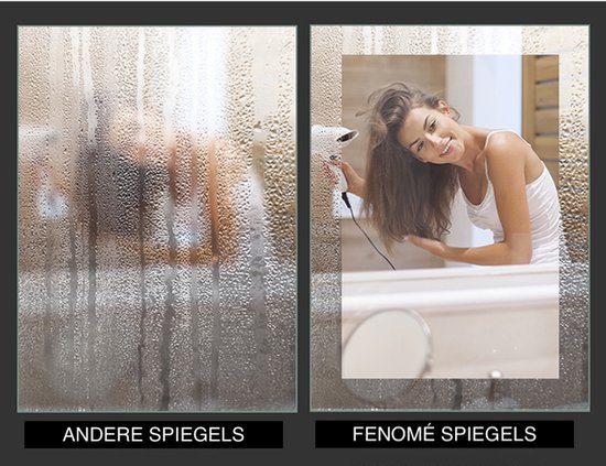 FENOME Miroir de salle de bain avec éclairage LED intégré et chauffage - Miroir de salle de bain - Miroir de salle de bain - Miroir de Douche - Chauffage Anti Condensation - 70 x 100 cm [DELUXE]