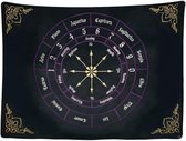 Ulticool - Signes du Zodiac Astrologie Mandala gothique - Tapisserie - 200x150 cm - Groot tapisserie - Affiche