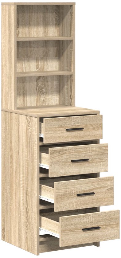 vidaXL Displaystand met plank Zwart Eiken 31 x 30 x