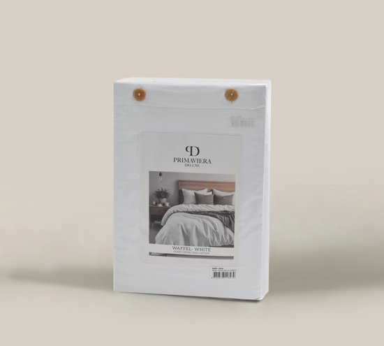 Housse de couette gaufrée Primaviera Deluxe - Double - 200 x 200/260 + 2 taies d'oreiller 60 x 70 - Wit