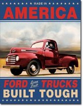 Ford TrucksBuilt Tough.  Metalen wandbord 31,5 x 40,5 cm.