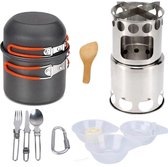 WeXplore Pannenset - Draagbare Camping Kookgerei Set met Houtkachel – Compact, Lichtgewicht en Duurzaam | Voor Outdoor, Hiking & Kamperen - Survivalset