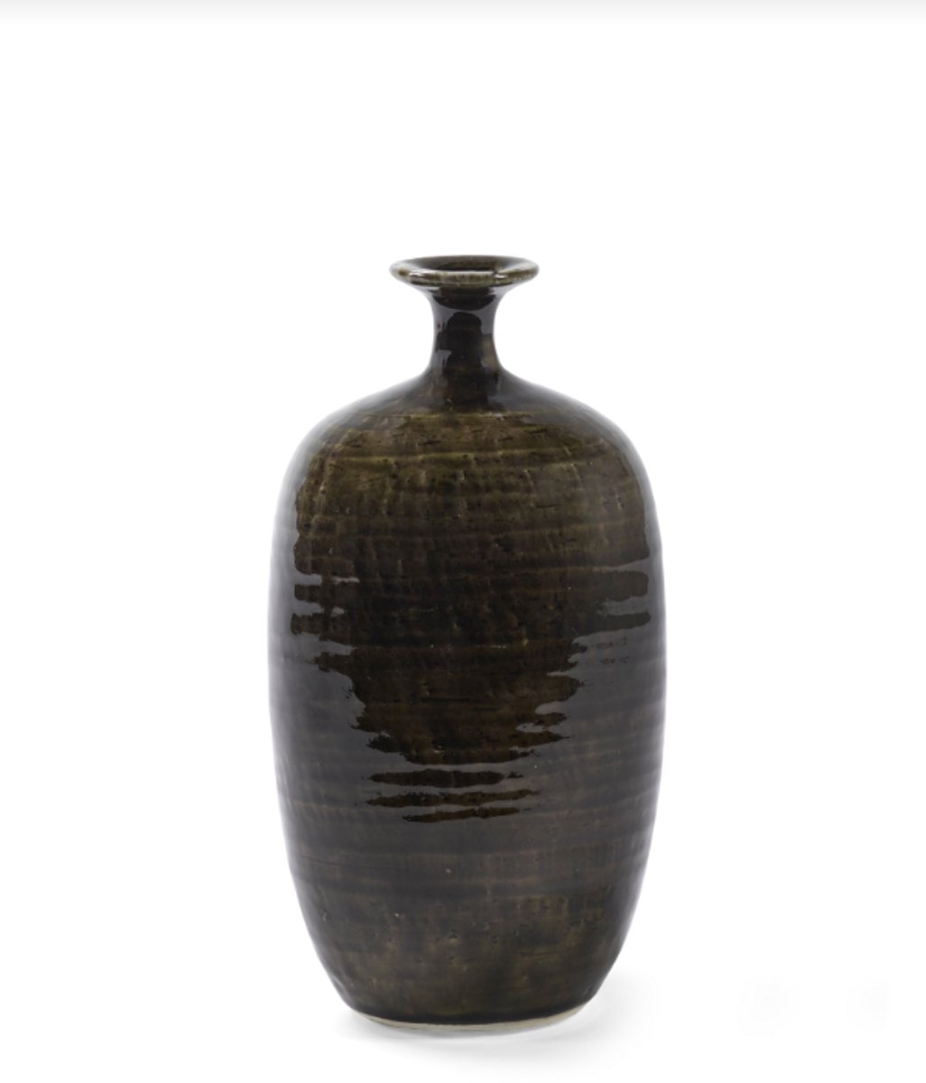 Serax Vaas - aardewerk - groen - D16 x H30,5 cm - Opening 2,5 cm