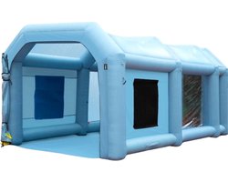 Opblaasbare spuitcabine - incl. lucht filtersysteem - Verfspuit tent – 5 x 2,2 x 2,1 m - 480W/750W Anti-Spray - Airbrush - Spray booth - Opvouwbaar
