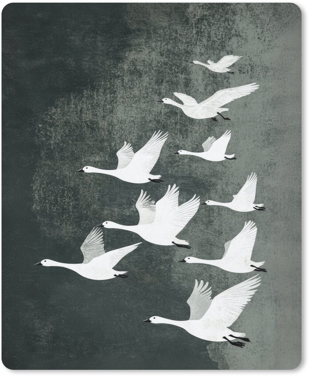 Muismat 19x23 cm - Mousepad Vogel - Japandi - Groen - Muismatten