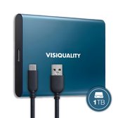 VisiQuality High-Speed Externe Harde Schijf 1TB - Draagbare Harde Schijf USB3.1/Type-C - Voor Windows & Mac - Compact - Blauw