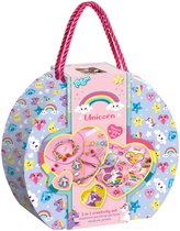 Totum Unicorn knutselkoffer 2-in-1 knutselset armbandjes maken en diamond painting - speelgoed meisjes knutselen sieradenpakket