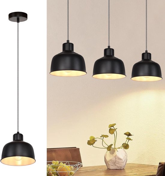 NETTLIFE Hanglamp E27 In Hoogte Verstelbare Zwart Vintage nettlife-hanglamp-e27-in-hoogte-verstelbare-zwart-vintage