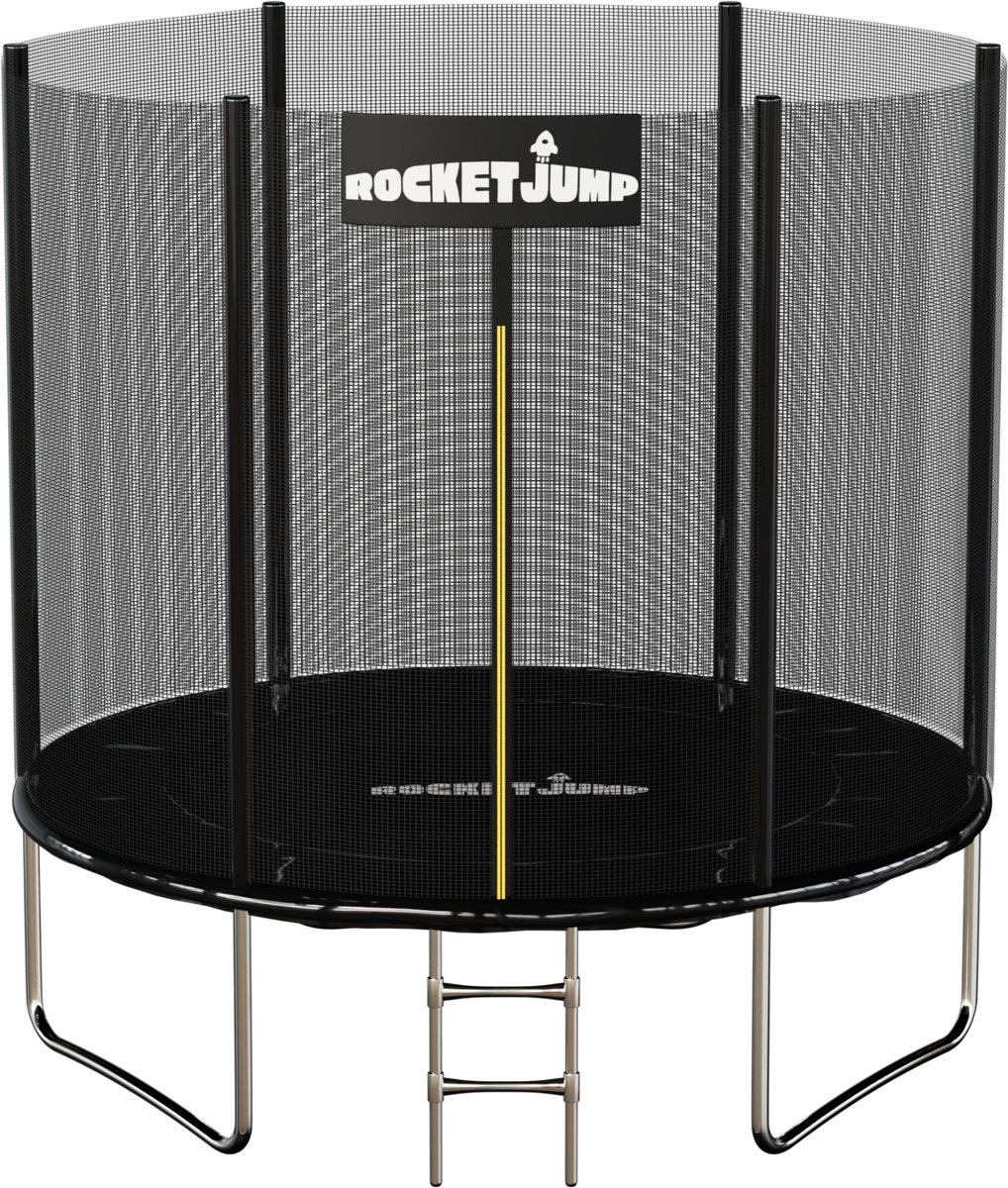 RocketJump TX83 Trampoline - Inclusief ladder en veiligheidsnet - Trampoline 183 cm - Zwart