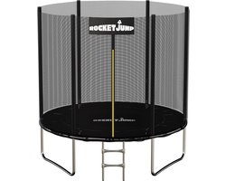RocketJump TX83 Trampoline - Inclusief ladder en veiligheidsnet - Trampoline 183 cm - Zwart