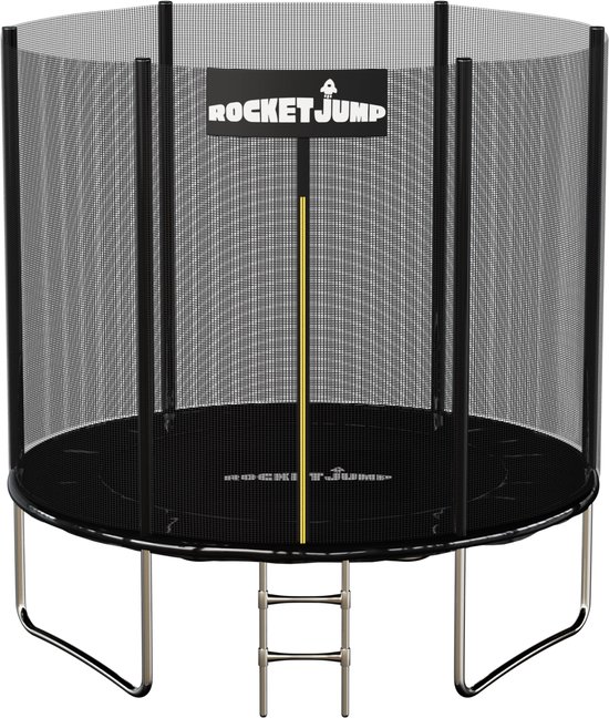 RocketJump TX83 Trampoline - Inclusief ladder en veiligheidsnet - Trampoline 183 cm - Zwart