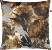 JILKE - Kussenhoes met bloemenprint olijf 70x70 cm - groen