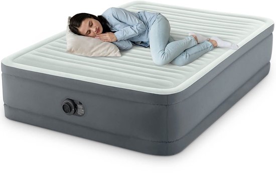 Intex PremAire I luchtbed | Twijfelaar | 191 x 137 x 46 cm | Inclusief bijpassend hoeslaken + reparatiekit + luchtbedverfrisser — afbeelding 2