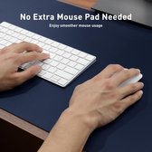 Sous-main en cuir synthétique Famanu, tapis de souris antidérapant, imperméable pour bureau et maison (80 cm x 40 cm, bleu foncé)