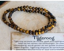 Tijgeroog Armband 4mm, edelstenen - Perfect cadeau voor mannen en vrouwen - Inclusief uitleg - Spiritueel - Tigereye - Intuïtie - Zelfvertrouwen - Beslissingen - Studiesteen - Opmerkzaamheid - Angsten - 100% NATUURLIJK