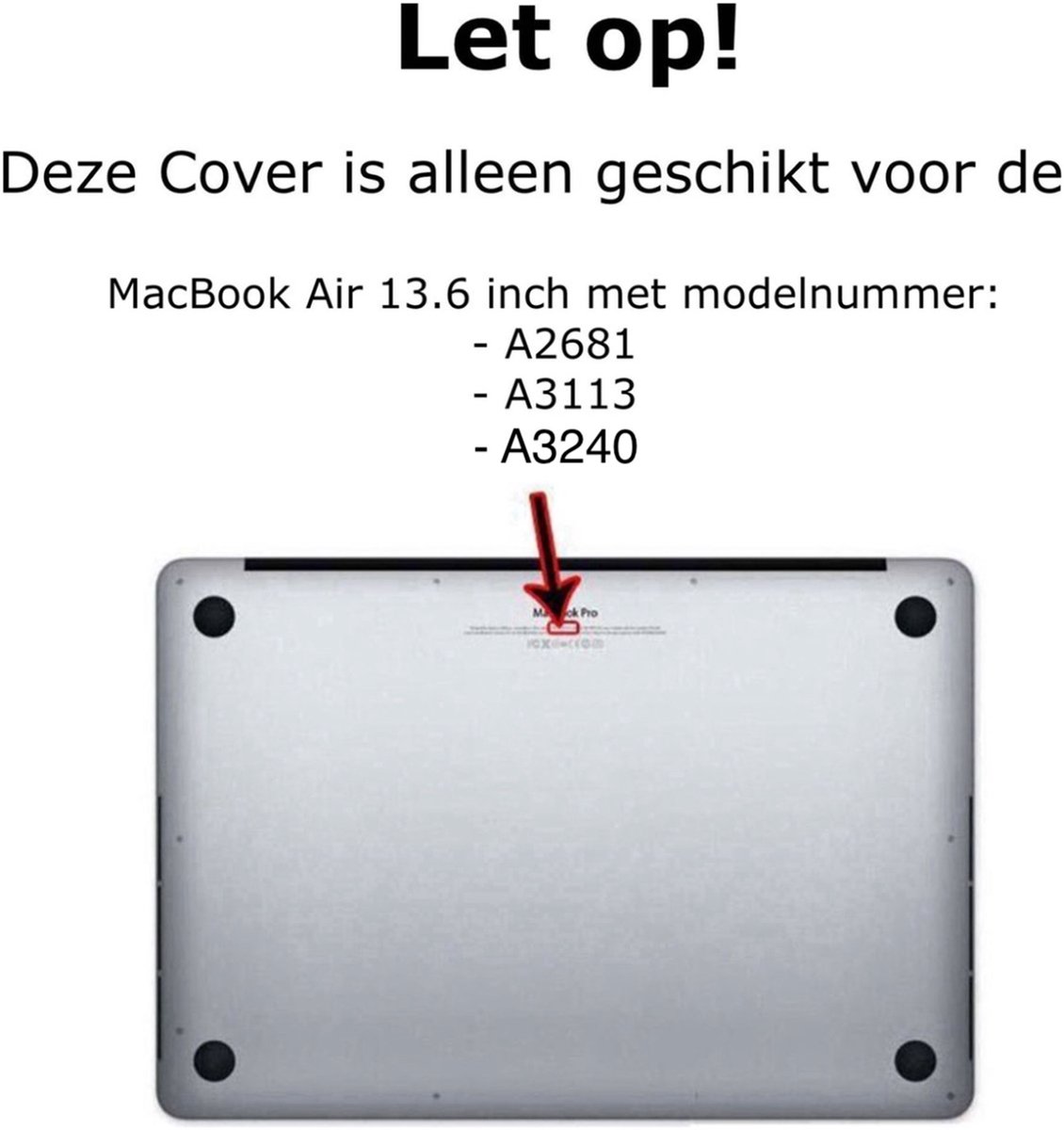 MacBook Air 13,6 inch hoes transparant hardcase 360° bescherming voor M2 A2681 M3 A3113 M4 A3240 M5 A3449 - Afbeelding 2